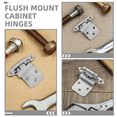 Soft Close Kitchen Cabinet Hinges 4 Pack Silver Iron Self Closing Hidden Hinges with tools