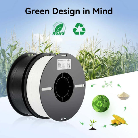 1.75mm PLA Filament Bundle 2kg For 3D Printing Ultra Precise Plus Minus 0.02mm Dimensional Accuracy No Tangling Strong Bonding