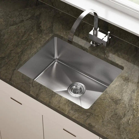 Stainless Steel Undermount Kitchen Sink 23 Inch Single Bowl, 18 Gauge 304 Grade, Built Tough And Quiet, Contemporary Rounded Corners