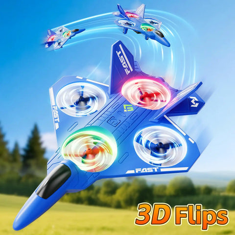 Kid Friendly RC Airplane Drone With One Key Takeoff Landing Headless Mode 360 Degree Flips Auto Hover For Beginners Outdoor Flying Toy