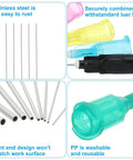 Workhorse 18G Blunt Tip Dispensing Needles Set, 10 Pack, illustrated features of stainless steel and luer lock.