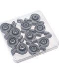 Eowpower 10-pack pillow block bearing inserts with 8 mm bore, gray plastic housings in clear case