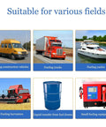 Various uses for 12V Oil Extractor Pump For Engine And Marine Use, 3.2 GPM Gear Oil Pump, Self Priming Oil Change Tool displayed