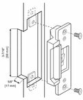 Technical diagram of the Heavy Duty Electric Strike Lock For Door Access Control Systems, fail-secure, ANSI standard measurements.