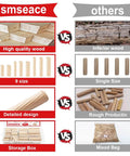 Comparison of Pro Grade Wooden Dowel Pins Set With Tapered Ends And Beveled Grooves, Nine Size Assortment vs inferior alternatives.