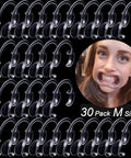 Clear 30 Pack Dental Cheek Retractors For Dentist Use Pro Grade Autoclavable Mouth Opener BPA Free C Shape Medium Size Keeps Mouth Open Hands Free For Exams Teeth Whitening At Home Care Party Game And Mouthguard Challenge, 30-pack M size