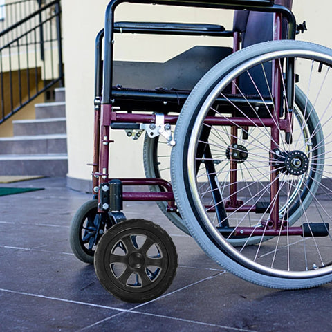 6.7 Inch Folding Shopping Cart Wheels Replacement For Grocery Carts And Trolleys, durable wheel part near wheelchair