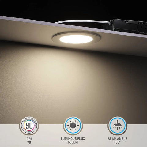 Ultra Thin 6 Inch LED Recessed Light Kit With Junction Box Pack Of 6 13.5W Dimmable Canless Ceiling Lights ETL ES Listed