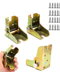 No Nonsense Folding Hinge Table Leg Extender Kit, Heavy Duty Galvanized Steel brackets with screws for sturdy support.