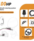 Diagram of 100HP Hydraulic Outboard Steering Kit For Single Engine Boats Marine Hydraulic System with components labeled