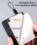 Retractable Door Closer No Drill 1200g Tension With Steel Drawstring installation method options drilling or no screw