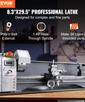 Premium Benchtop Metal Lathe With A Beefy 750W Brushless Motor And Cruising 0 To 2500 RPM variable speed for advanced machining.