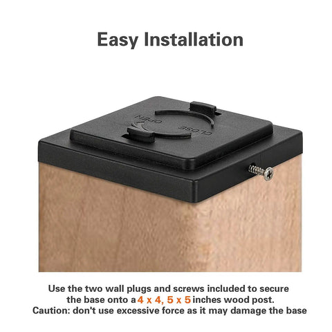 Easy installation of Solar Post Cap Lights Outdoor 4 Pack for 4x4 and 5x5 wooden posts with warm white LED waterproof post lights.