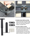 Adjustable Black Iron Furniture Support Legs Set for Beds, Cabinets, and Sofas with installation instructions and screws