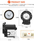 2026 Upgraded Washer Drain Pump Motor Replacement 4681EA2001T 3.1 x 3.0 x 3.8 inch front load washer pump with connector