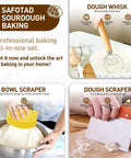 9 Inch Round Sourdough Bread Proofing Basket And Complete Starter Kit With Dough Whisk, Bread Lame, Scrapers, Brush, Flour Duster