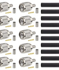 Crimp Tnc Male Coax Connector Kit 10 Pack With Heat Shrink Tubes For RG58 RG142 RG400 LMR195 KSR195 3D FB Cables RF Coaxial