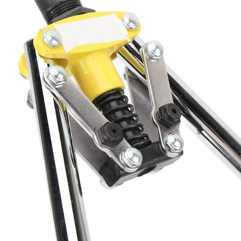SIXRUN Professional Double Handle Hand Rivet Nut Tool Kit With Ergonomic Grip And 1kg Pull Strength For Automotive Motorcycle Home Repair And Industrial Jobs You Need Now yellow metal rivet nut tool close-up