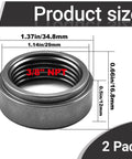 Two Pack 3/8 Npt Weld On Female Pipe Thread Steel Bung Fitting Step Nut dimensions and details view.