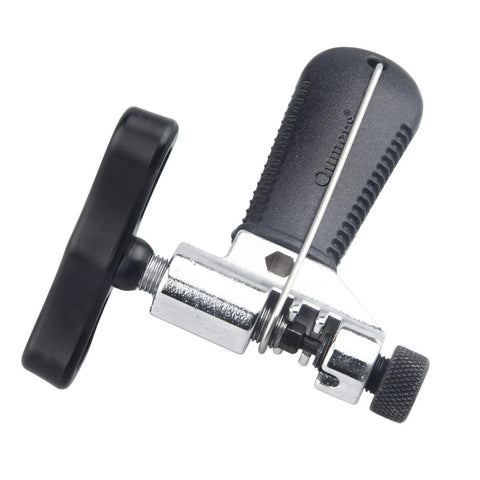 Oumers bike chain tool, chain breaker with black T-handle and chrome body for road and mountain bikes