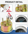 12V oil pressure gauge kit detailed components and dial