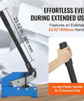 Heavy Duty Hand Plate Shear 12 Inch Manual Metal Cutter Built Tough For Carbon Steel Plates And Iron Bar Stock Rock Solid Base features a 23.62 inch handle.