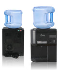 Countertop Hot And Cold Water Dispenser With 3 To 5 Gallons Capacity, Child Safety Lock, Easy Pour Water Cooler shown front and back