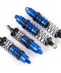4 Piece CNC Machined Aluminum Front And Rear Threaded Shock Absorber Set For One Sixteenth Scale RC Mini Buggy Upgrades Blue
