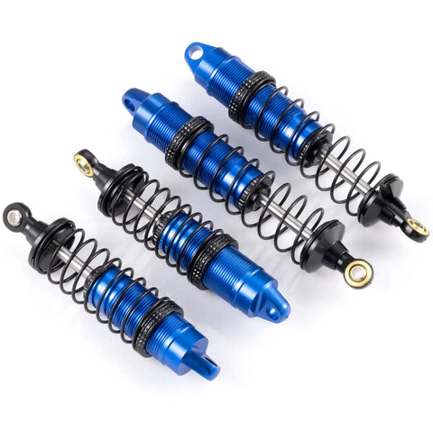 4 Piece CNC Machined Aluminum Front And Rear Threaded Shock Absorber Set For One Sixteenth Scale RC Mini Buggy Upgrades Blue
