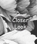 Close-up of black and white peonies watercolor floral mural wallpaper for bedroom and living room not peel and stick requires paste.