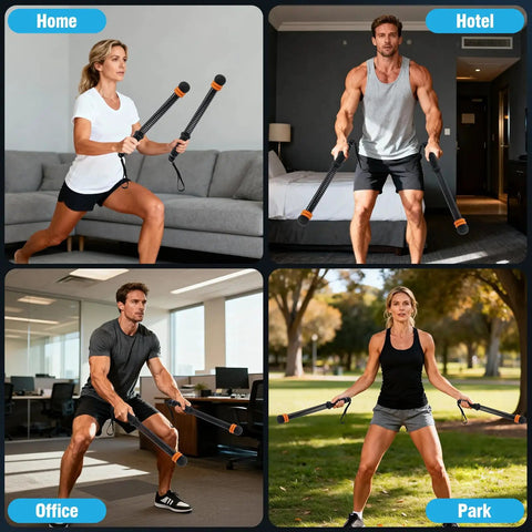 Two Pack Weighted Cordless Battle Ropes With Adjustable Resistance And Ropeless Design used in various settings.