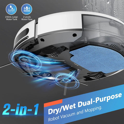 Two In One Robot Vacuum And Mop With App Control Alexa Voice Control Slim Two Point Eight Seven Inch Profile