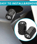 Pro Grade Copper Alloy Tire Valve Caps Set For Toyota Corolla RAV4 Highlander And Other Toyota Models, 2 caps close-up