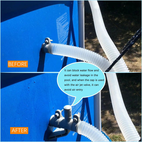 Before and after installation of Air Jet Valve And Cap Replacement For Above Ground Pools, Plug And Play Easy Install, Precise Fit For 12363 12373.
