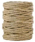 Spool of 5mm Jute Rope 100 Feet 4-Ply Twisted Beefy Heavy Duty Thick Twine For Gardening Crafting Bundling Cat Scratching Posts