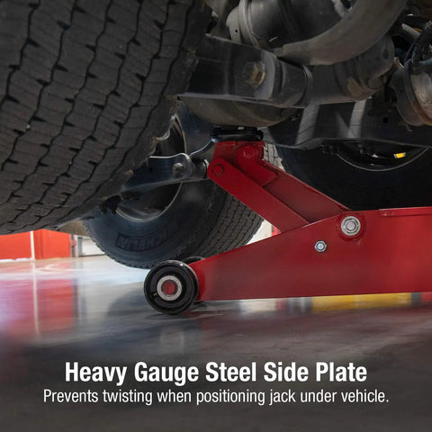 Grease Monkey Approved Heavy Duty Air Hydraulic Floor Jack 10 Ton Lift With Dual Manual And Pneumatic Pumping Heavy Gauge Steel Build Three Position Handle Lock And Rust Resistant Coating For Quick Shop Roll Out Efficiency