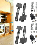 14 Inch Pocket Door Sliding Hardware Kit Two Pack for cabinets and recessed doors with retractable rebounder and steel parts