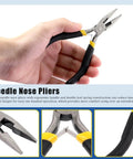 Person holding needle nose pliers from 216 Piece PTO Pin And Cotter Pin Kit Glarks With R Clips And Needle Nose Pliers For Cars Trailers