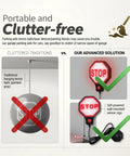 Comparison of cluttered parking methods vs upgraded LED Garage Parking Sensor Featuring Adjustable Red Yellow Green Warning Lights And Dual Power Car Stop Indicator.