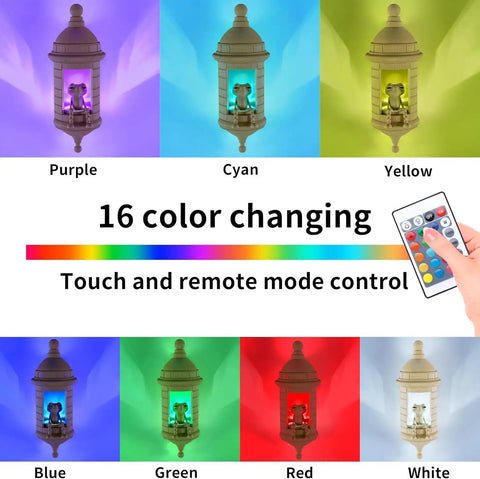 Garita Coqui Frog Wall Lamp With Sound Multi Color Changing Light Remote Controlled Night Light display in various colors