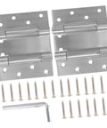 heavy duty spring-loaded door hinges set with screws and tool