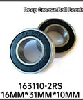 Deep Groove Ball Bearing 16 Mm By 31 Mm By 10 Mm 2 Pack Or 4 Pack 163110 2RS for Bicycle Mountain Bike Axle, close-up angle