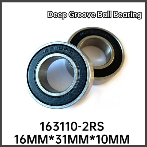 Deep Groove Ball Bearing 16 Mm By 31 Mm By 10 Mm 2 Pack Or 4 Pack 163110 2RS for Bicycle Mountain Bike Axle, close-up angle