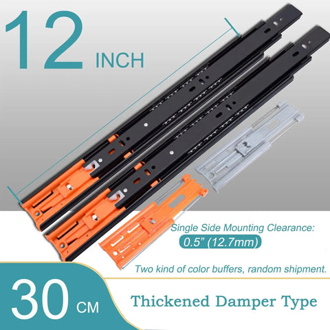 12 Inch Soft Close Drawer Slides Set Built To Last Heavy Duty Stainless Steel Full Extension Ball Bearing Glides Two Pairs