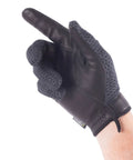 Mens Cut Resistant Touchscreen Gloves With Kevlar Palm And Hard Knuckle Protection, Nomex Flame Resistant Jersey, Black, Large.