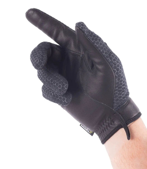 Mens Cut Resistant Touchscreen Gloves With Kevlar Palm And Hard Knuckle Protection, Nomex Flame Resistant Jersey, Black, Large.