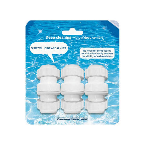Pool Cleaner Hose Swivel Kit Replacement 9-100-3002 for 360 and 380 Pool Cleaners, white ABS swivel joints and nuts