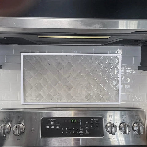 30 Ft Peel And Stick Trim For Walls And Backsplash Edges, Flexible Self Adhesive Molding Tape, White, Installed Above Stove