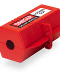 Heavy Duty 220 Volt Cord Lockout For Two Plugs Large Electrical Plug Lockout Device Industrial Grade Non Conductive Polypropylene OSHA Compliant Red