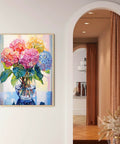 Hydrangea In Glass 5D Diamond Painting Kit For Adults Full Drill Diamond Art DIY Crystal Craft For Beginners Perfect Home Wall Decor Gift 11.8 By 15.7 Inch